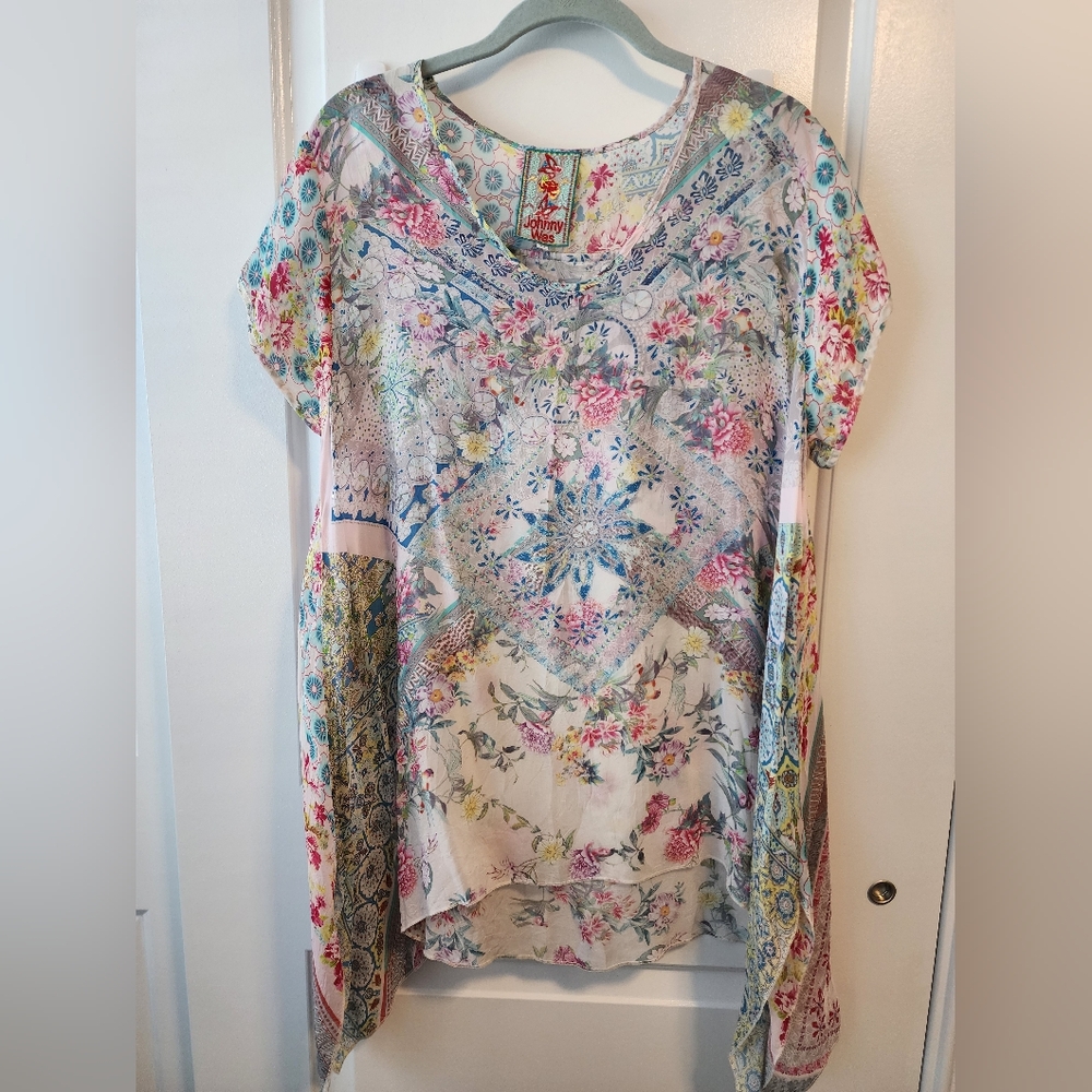 Johnny Was Multicolor Floral Kimono
